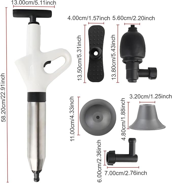Dredge Clog Remover Air Drain Blaster Toilet Plunger Cleaning Tool For Bath Toilets Bathroom Kitchen Sewer Pipe Unblocker(BROWN)