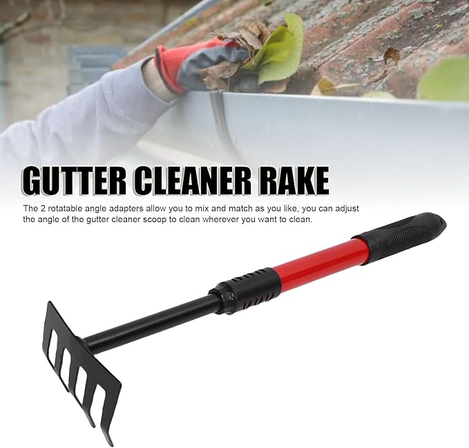 Roof Snow Removal Tool, Multi Angle Gutter Cleaning Tools with 5.57ft Extension Pole High Efficiency Leaves Removal Tool for Roof Gutter