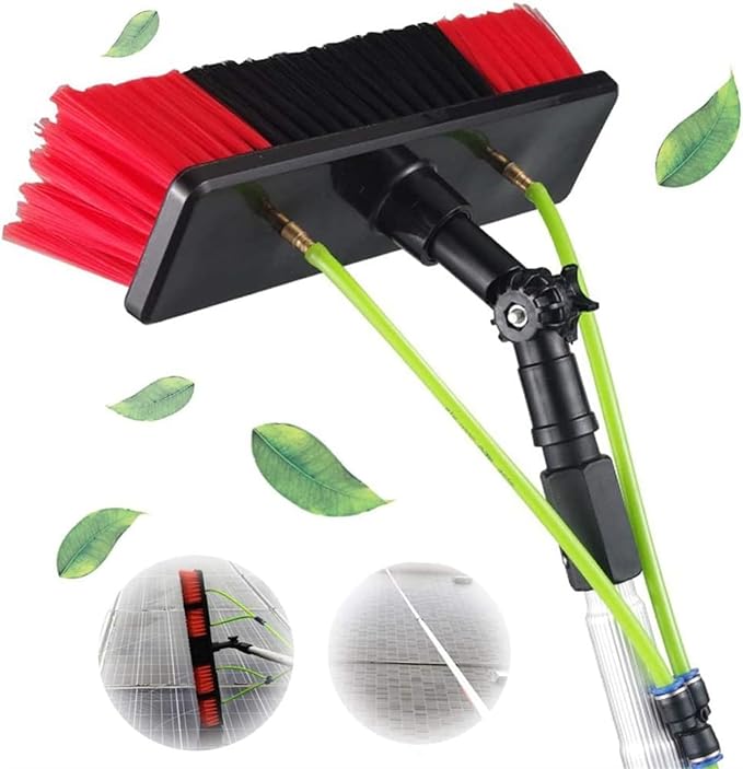Window Cleaning Pole Water Fed Telescopic Brush Extendable Cleaner Conservatory Roof Cleaning Tools for Photovoltaic Panel Cleaning Trucks Windows Brush Head(Color : 6m/1
