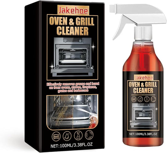 Oven and Grill Cleaner, Heavy-Duty Degreaser Spray for Kitchen Stoves, BBQ Grills, 100ml/3.38 fl oz, Professional Strength Grease Remover (10.14 Fl Oz)