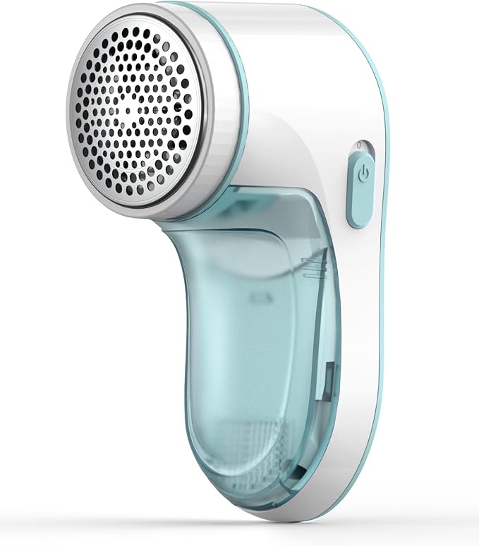 Fabric Shaver, Lint Remover Sweater Shaver, Effectively and Quickly Remove Pills, Lint Shaver with Stainless Steel 3-Leaf Blades and Safety Lock Protection(Green & White) by Tohsssik