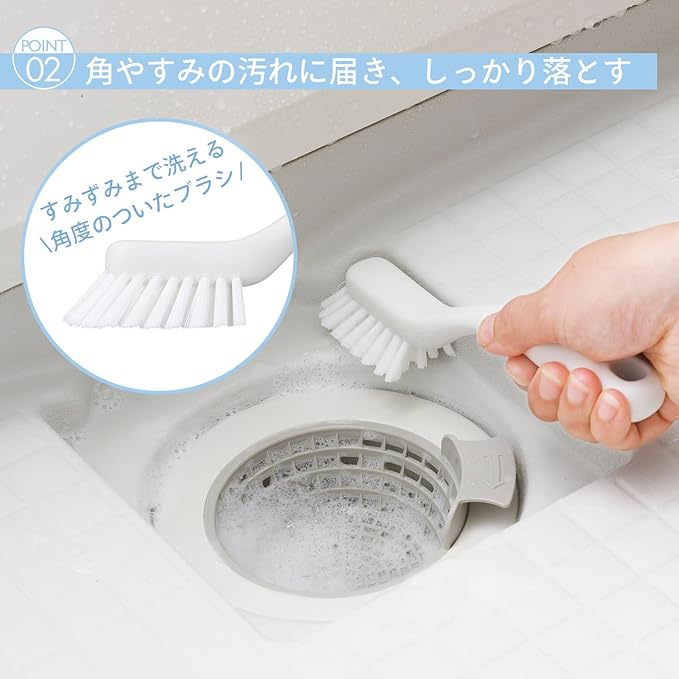 Marna W602GY Bath Mini Brush (Hanging/Small/Gray) Bath Cleaning Brush (Drain/Faucet Around/Bathtub/Bath)