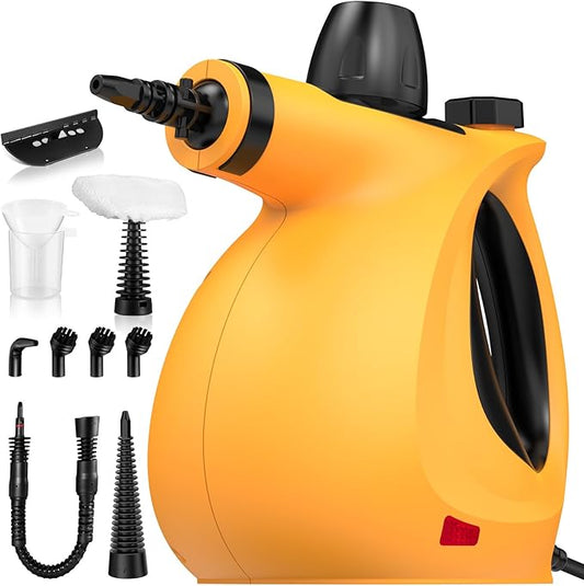 Handheld Pressurized Multi-Surface Steam Cleaner, Ease of Cleaning 100% Chemical-Free Steam Cleaner for Home with 11pcs Accessories, Portable Steamer for Deep Cleaning Tile, Grout, Window, Couch,Car