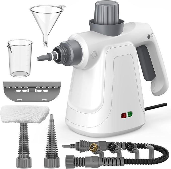 High-Power Handheld Steam Cleaner – 1300W, 230°F, Chemical-Free, 14-Piece Accessory Set, Safety Lock, Ideal for Deep Cleaning