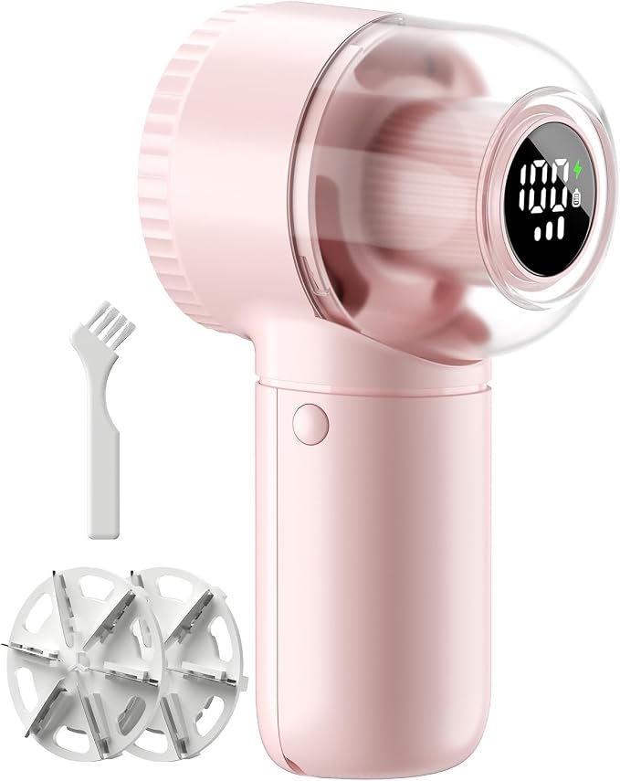 Fabric Shaver with Lint Brush, Large Lint Shaver with Digital Display | 3-Speeds Lint Remover with 6-Leaf Blades, 1200mAh Electric Sweater Shaver to Remove Pilling for Clothes, Furniture by Fabricshaver