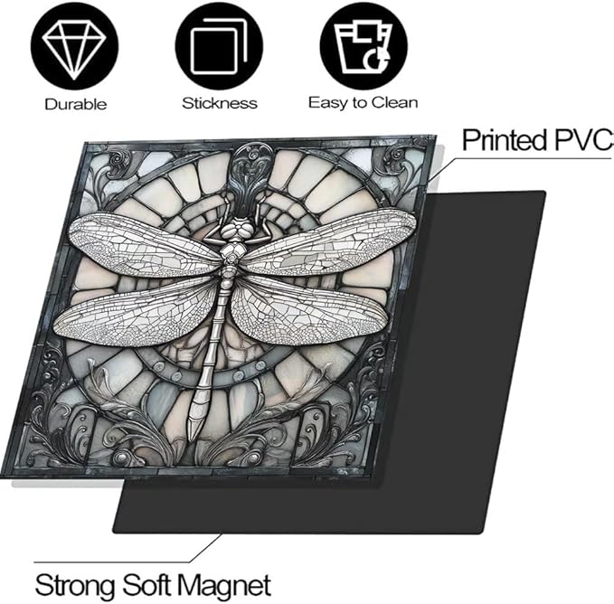 Dishwasher Magnetic Cover Front Door Dragonfly Refrigerator Magnet Decor Magnetic Sheet Sticker for Kitchen Appliance 23X26 in
