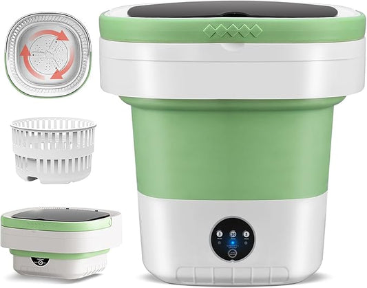Portable Washing Machine 16L Mini Laundry Washer 3 Modes with Spin Basket Laundry Machine Cleaning Depth Underwear,Baby Clothes Small Shirt for Apartments Dormitories Hotels and Camping (Green)