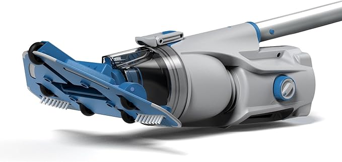 KOKIDO Rechargeable Cordless Pool Vacuum for Above Ground Pool and Pond Cleaner, 72” Aluminum Pole, Standard & Fine Filters, 2 Brush Vac Heads, Handheld Pool Cleaner Spot Clean Inground Pools XV320
