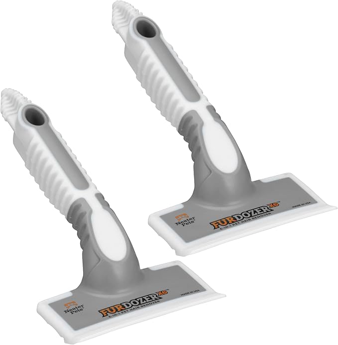 FurDozer Pet Hair Remover & Auto Detailing Tools - Cat & Dog Hair Remover for Carpets, Car Interiors, Couches, Bedding, & Pet Furniture (Gray, (2 Pack) - X6) by NeaterPetBrands
