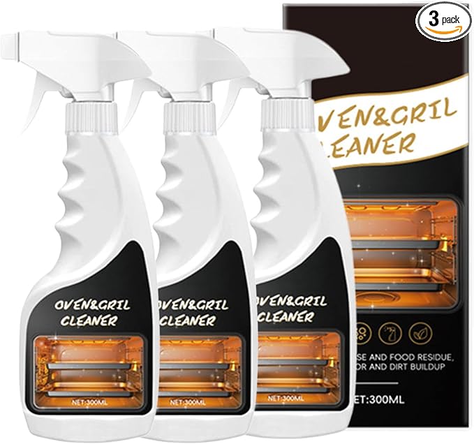 300ml Oven And Grill Cleaner Heavy Duty,Grill Degreaser For Outdoor Grill,Powerful Grease/Carbon/Odor Remover,No Harsh Scrubbing,Multi-Surface Safe,Kitchen Cooking Tools (3, 300ml)