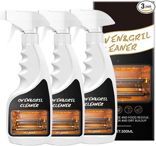 300ml Oven And Grill Cleaner Heavy Duty,Grill Degreaser For Outdoor Grill,Powerful Grease/Carbon/Odor Remover,No Harsh Scrubbing,Multi-Surface Safe,Kitchen Cooking Tools (3, 300ml)