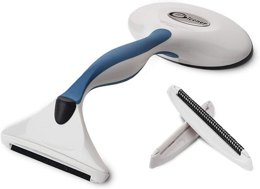 GLEENER Battery-Free 4-in-1 Fabric Shaver & Lint Brush | Ultimate Fuzz Remover | Adjustable Depiller Lint Remover for Clothing & Furniture (Slate Blue) by Gleener