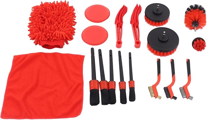 Car Cleaning Tools Kit with Detailing Brush for Cleaning Wheels Dashboard Interior Exterior Air Vents Car Seats Windows