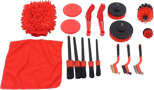 Car Cleaning Tools Kit with Detailing Brush for Cleaning Wheels Dashboard Interior Exterior Air Vents Car Seats Windows