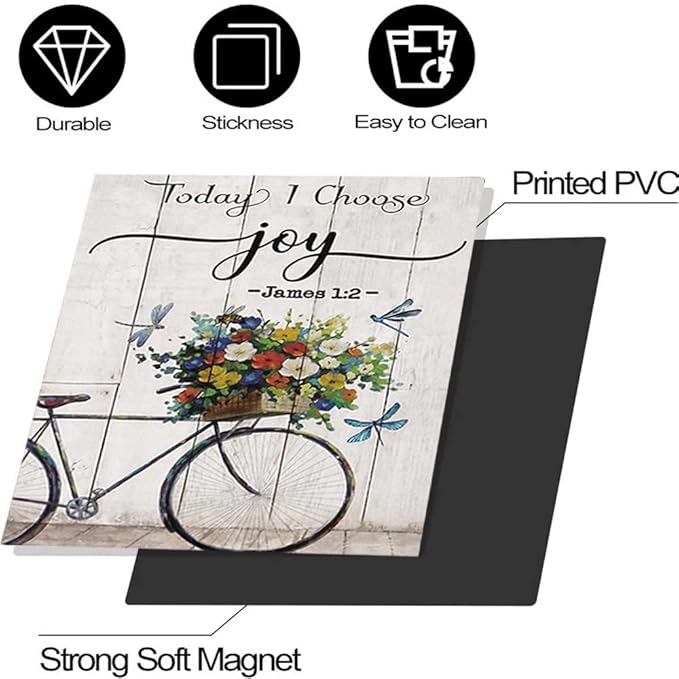 Today I Choose Joy Dishwasher Magnet Decal,Butterfly Flower Dishwasher Front Door Cover Kitchen Decor,Bike Floral Fridge Magnet Sticker,Inspring Quote Home Appliance Panel Decal 23"x17"