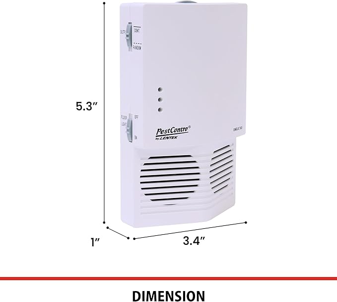 PestContro Deluxe Ultrasonic Rodent Repeller with Light, Bi-Directional Speakers, Direct Plug-in Non-Lethal Pest Control for Mice Rats Squirrels Chipmunks Kitchen Office Garage Basement Shed Attic