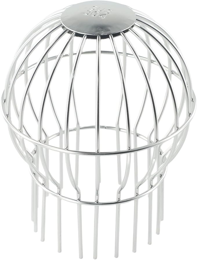 304 Stainless Steel Drain Filter Strainer, Anti-Blocking Round Downspout Mesh Cover for Roof Gutter Cleaning Tool(160MM)