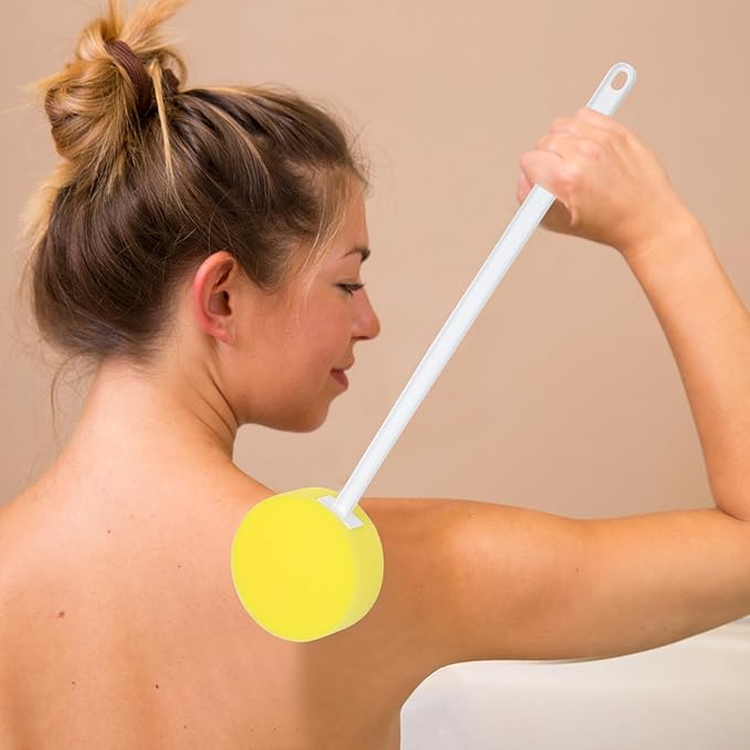 2pcs Long Handle Bath Brush Set with Soft Bristles for Exfoliating and Back Washing, Massage Shower Cleaning Tools for Home Bathing and Relaxation