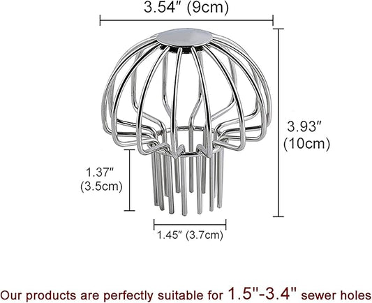 Gutter Guard 304 Stainless Steel Outdoor Roof Drain Anti-Blocking Line Cap, Mushroom Type Drainage Gutter Guard Filter, Gutter Cleaning Tool, for Stops Leaves Seeds and Other Debris,2in （4pcs）