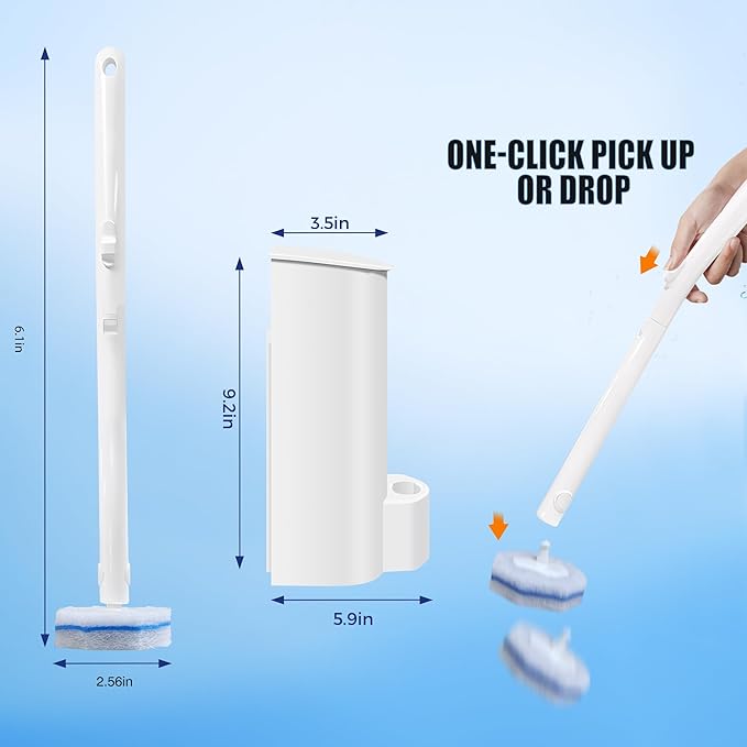 100 Pack Disposable Toilet Brush Heads, Toilet Bowl Wand Refills, Toilet Cleaning System Replacement, Refill for Most Toliet Wands, Prefilled 2X Cleaning for Deep Scrub of Toilets.