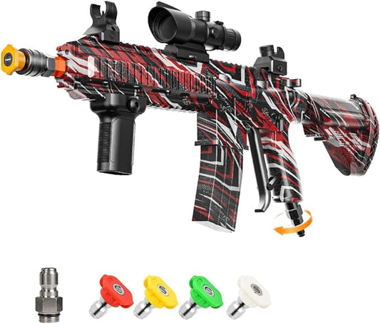 Pressure Washer Gun with Swivel – 3600 PSI High Pressure Spray Gun with 3/8" Quick Connect Plug – Foam Cannon Compatible Power Washer Handle for Car, Home & Outdoor Cleaning (Red)
