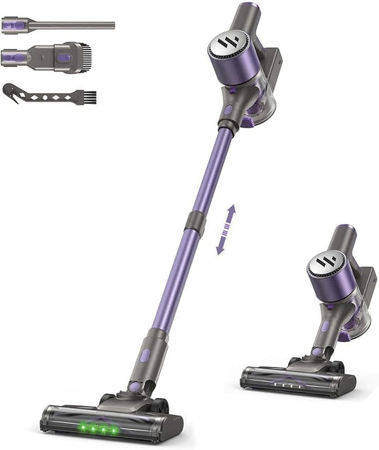 Vacuum Cleaners for Home,Cordless Vacuum Cleaner,Lightweight Stick Vacuum Cordless Rechargeable,Self-Standing Design,LED Touch Screen,Vacuum for Hardwood Floors,Carpet,Pet Hair(Lavender Purple)