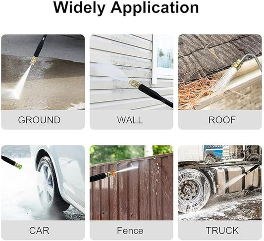 Pressure Washer Extension Wand-Gutter Cleaning Tools Extension Wand Power Washer Replacement,1/4Inch Quick Connect Durable Easy to Use Black&Silver