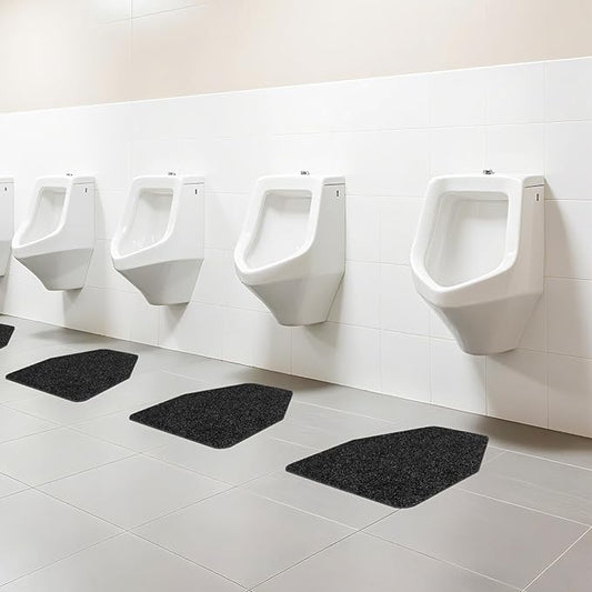 6 Pack Commercial Urinal Mats, Non-Slip Urinal Floor Mat for Men's Bathroom, Washable Rubber Urinal Pads for Business Bathroom