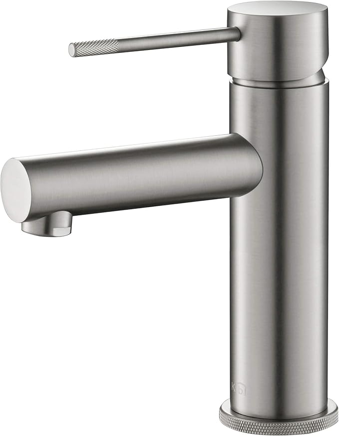 KIBI KBF1010 Solid Brass Single Handle Single Hole Circular X Faucet for Bathroom Sink | High Arc Faucet Spout | Brushed Nickel | Corrosion and Rust Resistant