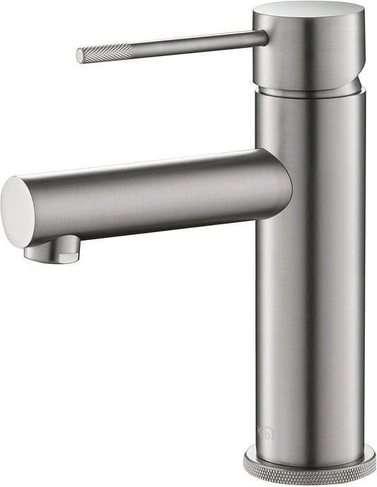 KIBI KBF1010 Solid Brass Single Handle Single Hole Circular X Faucet for Bathroom Sink | High Arc Faucet Spout | Brushed Nickel | Corrosion and Rust Resistant