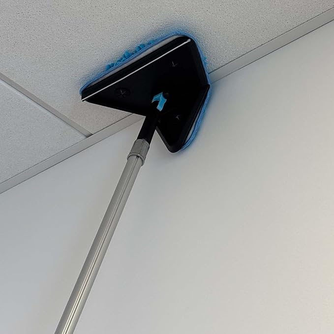 25 Foot High Ceilings Baseboard Wall Cleaner Mop with 18 Ft Extension Pole, Cobweb Duster, Window Cleaning Squeegee Kit (18ft)