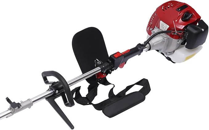 52cc 2-Stroke Gas Power Hand Held Sweeper Broom Driveway Turf Artificial Grass Power Broom Air-Cooled Driveway Cleaning Tools Broom Sweeper Cordless with Extra Hand Puller & Air Filter