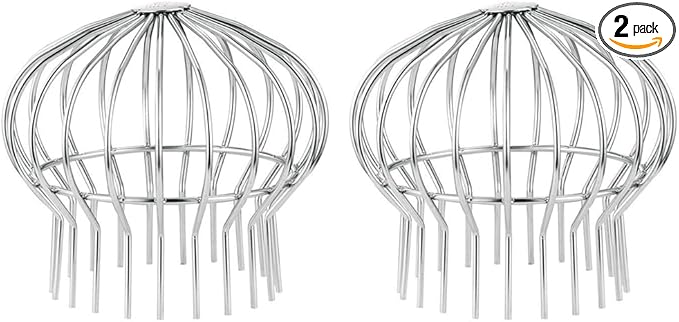 Gutter Guard 304 Stainless Steel Filter Strainer Fits for Round Downspout, Stops Leaves Seeds and Other Debris Gutter Cleaning Tools, 2 Pack, 175 * 194mm