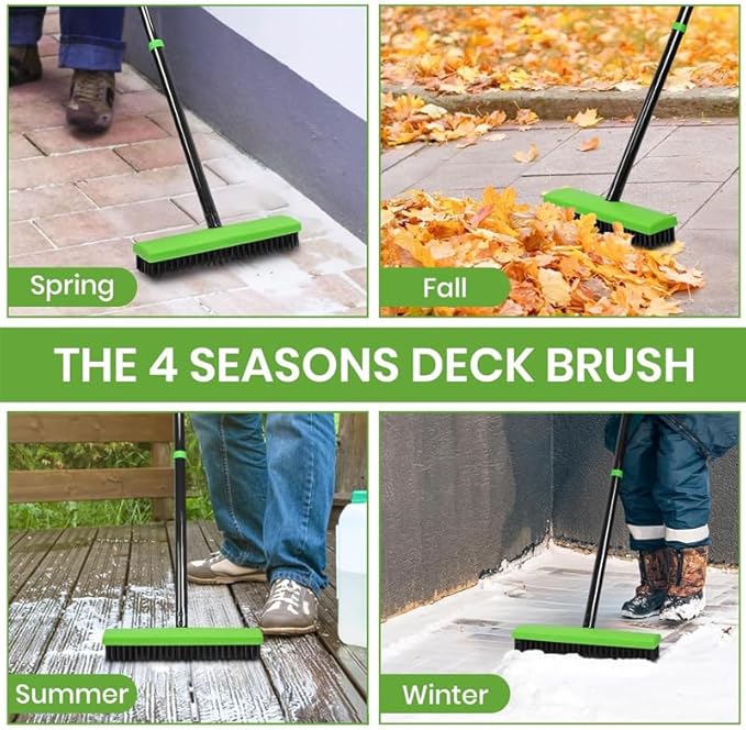3-in-1 Weed Brush Tool Set, Adjustable Long Handle Crack Weeder & Moss Remover for Driveway, Patio, Sidewalk - Stainless Steel Crevice Cleaning Kit (3 Sets)