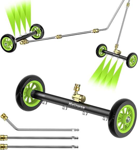 Undercarriage Pressure Washer Attachment 16 Inch Power Washer Water Broom with 4 Nozzles Dual-Function Pressure Washer Undercarriage Cleaner With 3 Pieces Extension Wand 4000 PSI