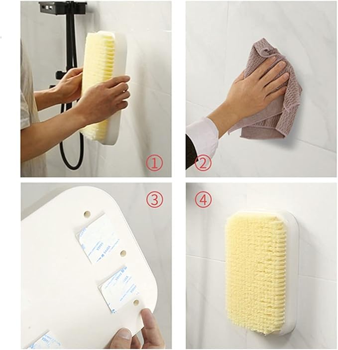 Dry Brushing Massage Bath Brushes Body Back Rubbing Brush Back Exfoliating Stain Removal Scrub Wall Mounted Bathroom Body Wash Cleaning Tool