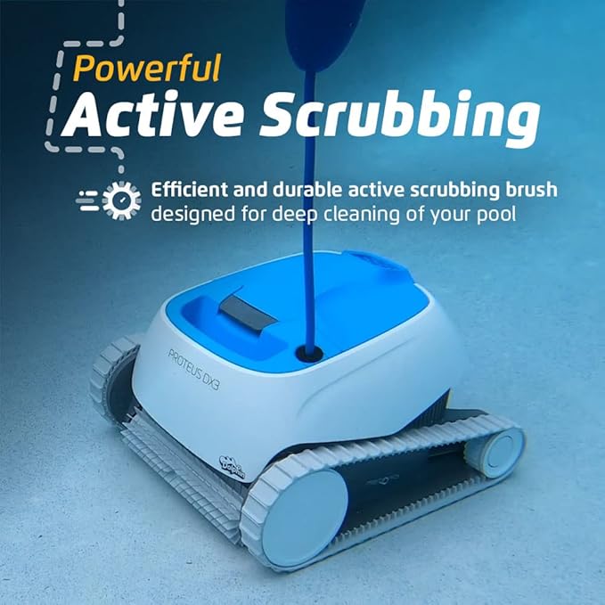 Dolphin Proteus DX3 Automatic Robotic Pool Vacuum Cleaner Includes Caddy for Easy to Transport and Storage, Ideal for In-Ground Pool up to 33 FT in Length