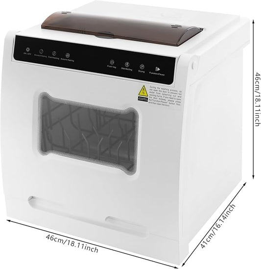 3-In-1 Portable Dishwasher,785W Countertop Mini Dishwasher With Display Screen & Child Lock,Multi-Functional Large Capacity Compact Drying Storage Dishwasher For Apartments,Dorms,Kitchens (800W 5L)