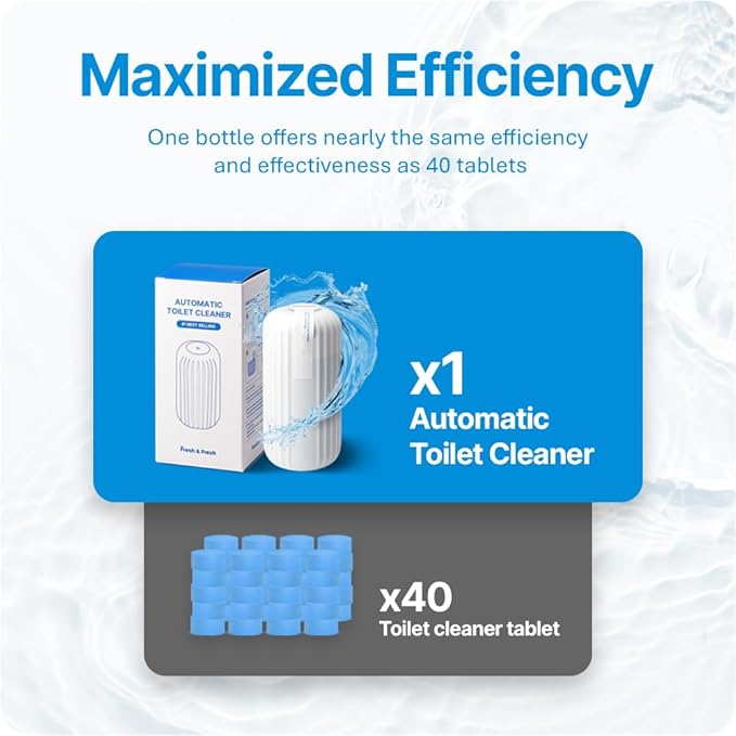 Fresh & Fresh Automatic Toilet Bowl Cleaners - 10 Bottles(UPTO 2500 FLUSHES/Bottle), Commercial and Residential Toilet Cleaner 3-4 MONTH Lasting Toilet Bowl Cleaner Bottle