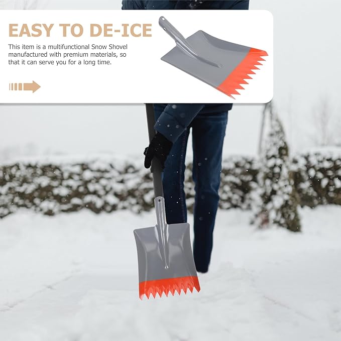 Outdoor Ice Breaking Shovel with Replaceable Metal Blade High-Strength Professional Ice Remover Tool Low-Temperature Resistant Shovel for Driveway and Windshield Deicing