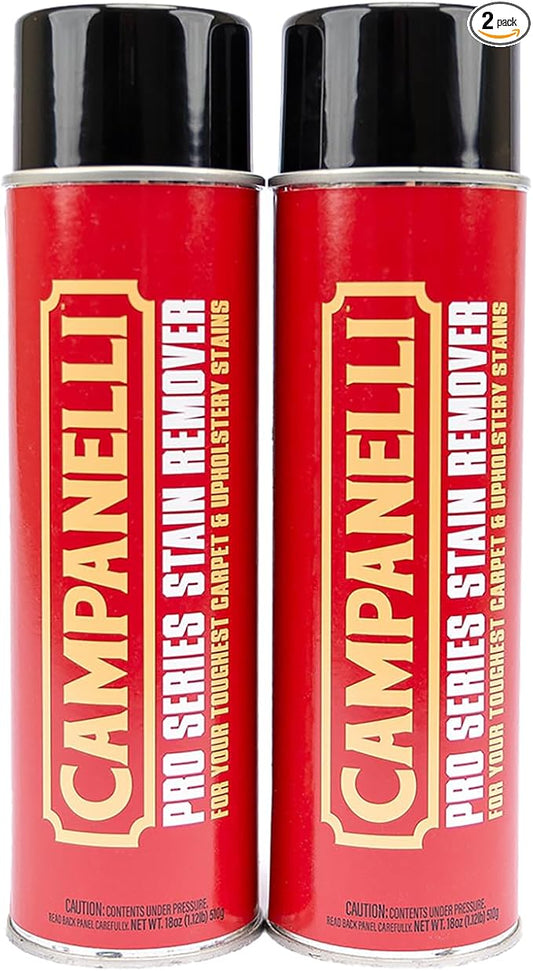 Campanelli Pro Series Stain Remover Point & Spray Carpet & Upholstery Cleaner for Pet Stains & Odors, Food Stains, Wine, Coffee, Dirt and More! – 2 Pack (18oz Each)
