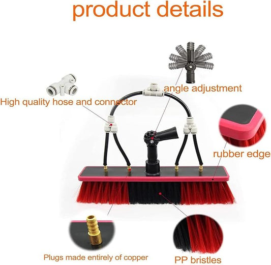 Extendable Window Cleaning Pole Aluminium Alloy Telescopic Cleaning Brush Water Fed Window Cleaning Kit Solar Panel Cleaning Equipment Roof Cleaning Tools,7.2m