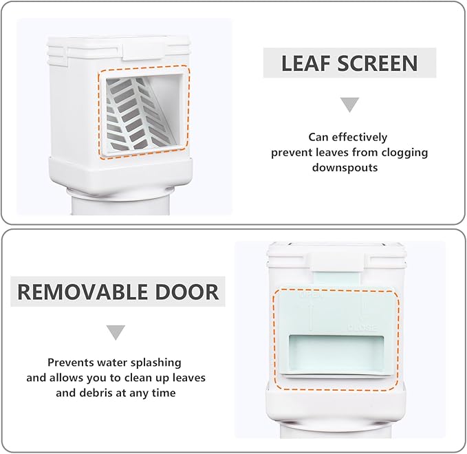 Downspout Filter,Leaf Removers,Downspout Screen Filters, 2X3 and 3X4 drainpipe, (2-pack white)