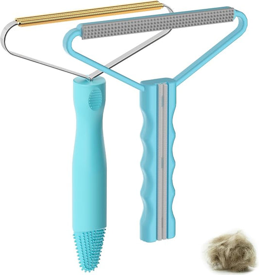 Pet Hair Remover, Dog Cat Carpet Rake, Lint Remover Shaver for Sofas-2pack | Wool Hand Pet Hair Removal Tool, Cleans Carpets Car Cushions Pet Beds Furniture, Works on All Fabric & Rug by SOCCSOPetHairRemover