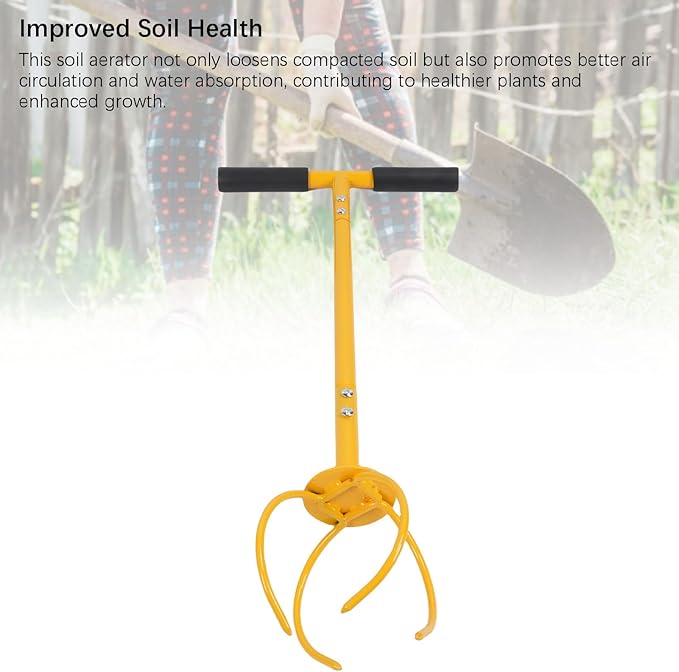 Hand Tiller Stainless Steel Cultivator Soil Aerator for Flower Beds Vegetable Gardens Orchards