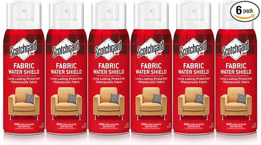 Scotchgard Fabric Water Shield, 60 Ounces (Six, 10 Ounce Cans), Repels Water, Ideal for Couches, Pillows, Furniture, Shoes and More, Long Lasting Protection