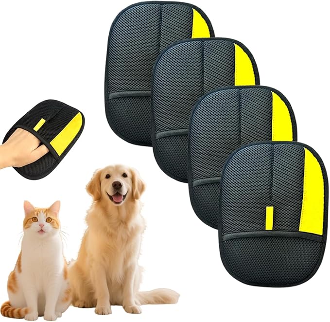 Electrostatic Pet Hair Removal Gloves | Quick Wiping - Reusable & Washable for Sofa Clothing Pet Beds Effortless Cats & Dogs Hair Remover for Busy Pet Owners by Unknown
