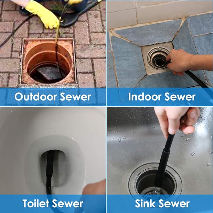 Sewer Jetter Kit, 50FT, 5800PSI, Plastic, 1/4 Inch NPT, 600 Inches, 1 Pack, 50FT