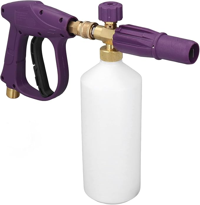 1L Foam Cannon for Pressure Washer, Adjustable Foam Lance, Brass Nozzle, High Pressure Car Wash, Vehicle and Driveway Cleaning Tool