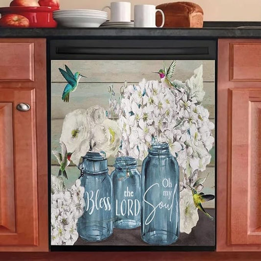 Wowfeel Rustic Farmhouse Floral Dishwasher Cover Magnet, 23 W x 17 H inch, 1 Count, PVC and PET Film